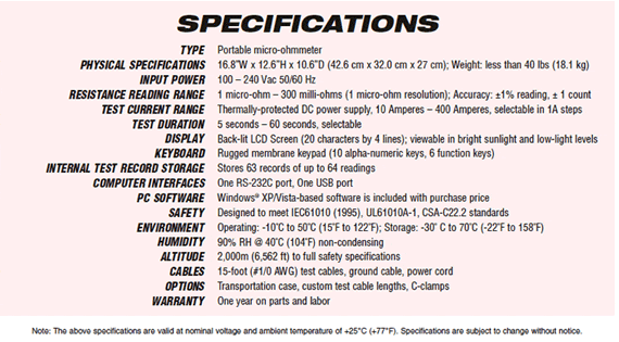 measure bushing contact joints, low resistance