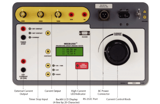high-current source designed specifically for testing molded-case circuit breakers as well as thermal